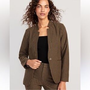 Old Navy Women's Tan Checkered Blazer